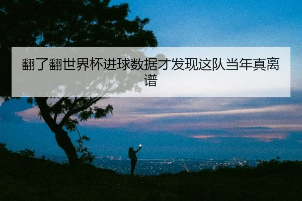 翻了翻世界杯进球数据才发现这队当年真离谱
